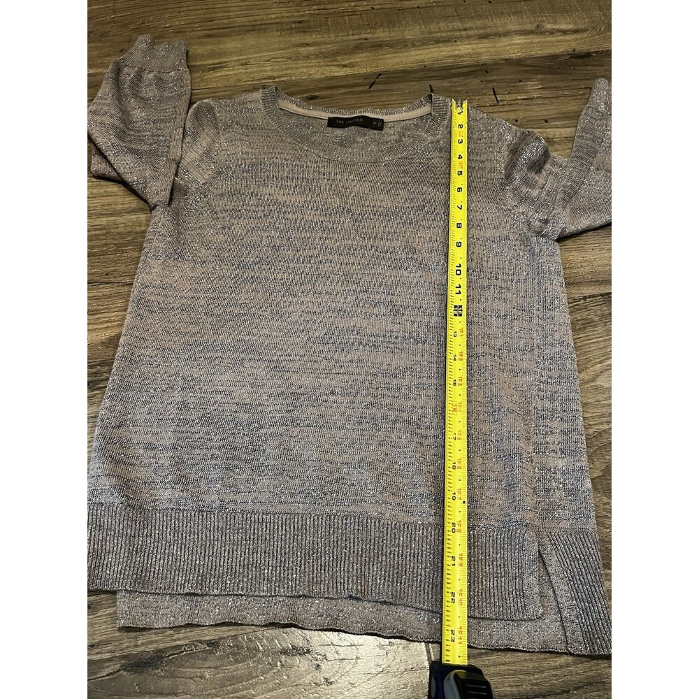 The Limited Heathered Gray Crew Neck Light Sweater - Picture 7 of 8
